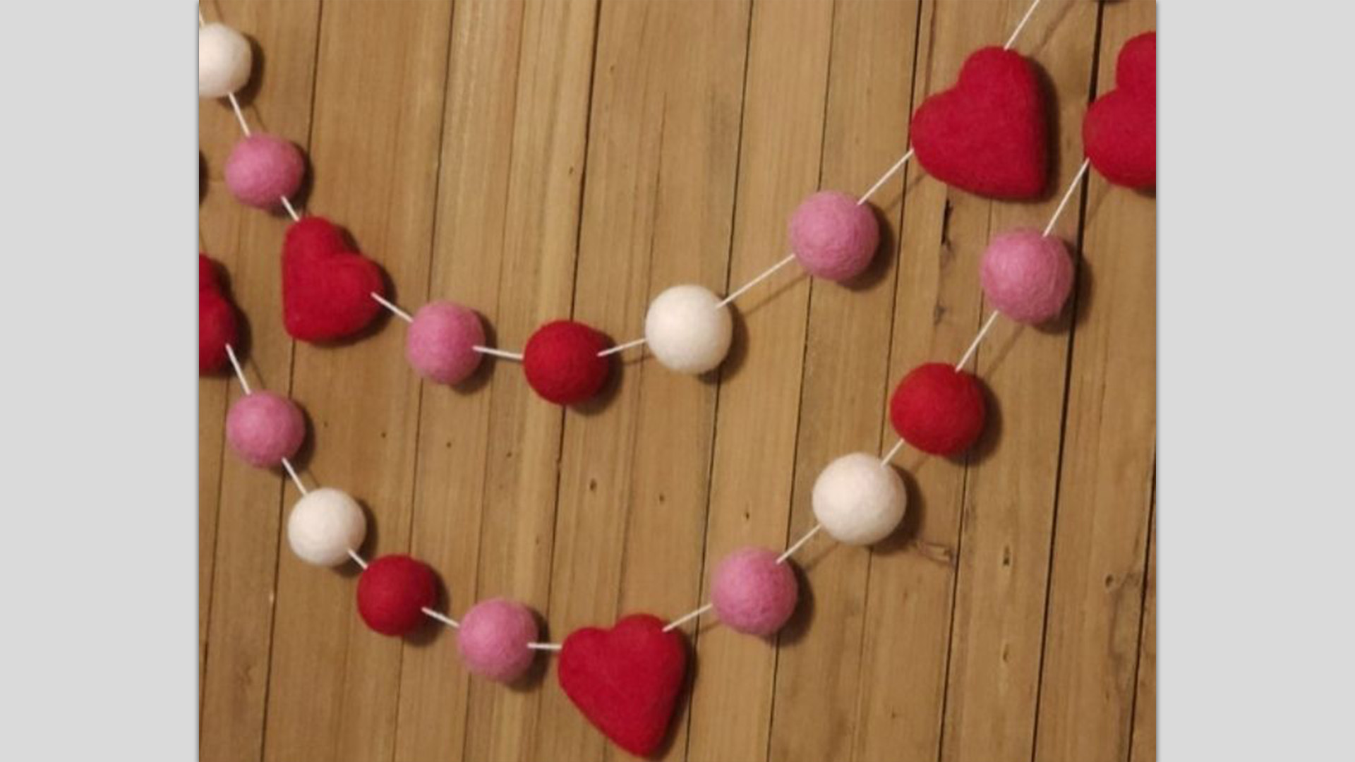 Felted Heart Garland